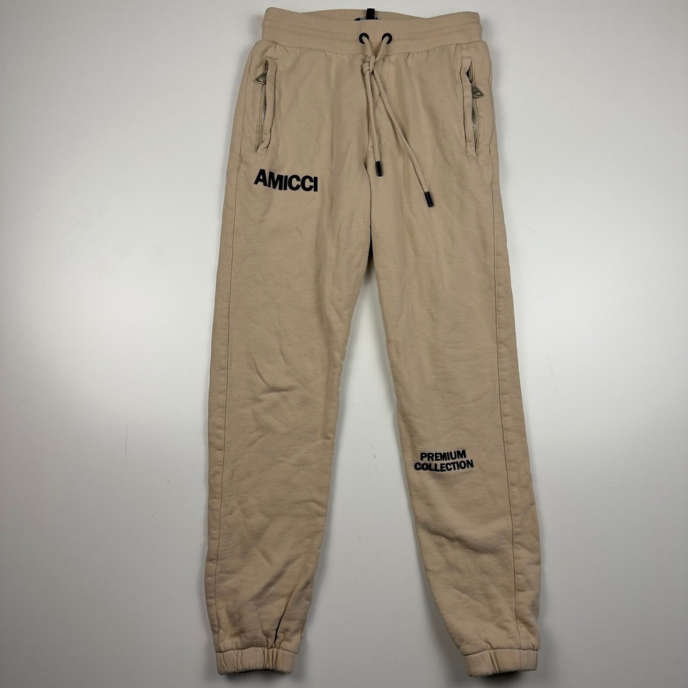 AMICCI Premium Collection Joggers Cream Stone Tapered Streetwear Men's Small